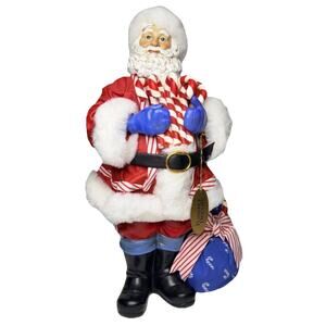 Clothtique Possible Dreams Candy Cane Carry On Santa Claus Christmas Decoration